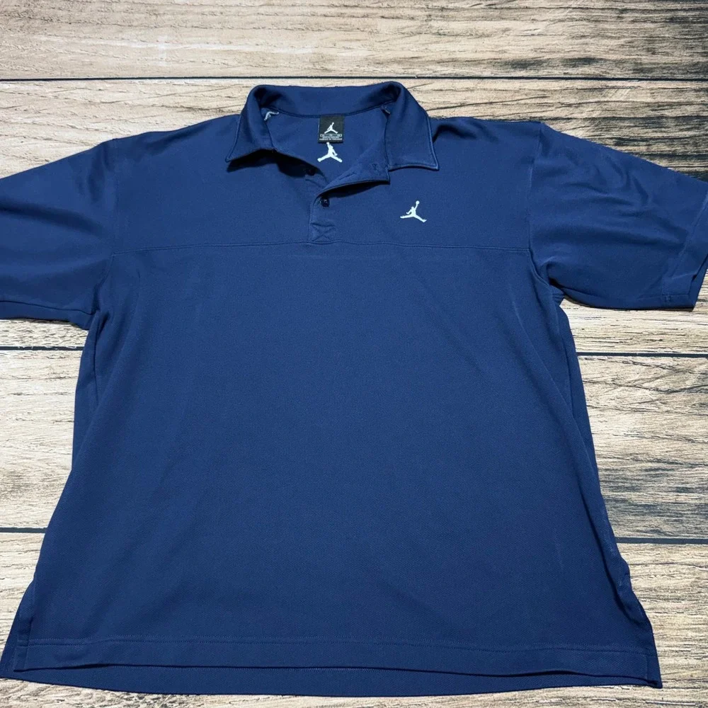 Jordan Polo Shirt Mens XL Navy Blue Jumpman Short Sleeve Athletic 336953-410